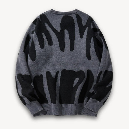 Men's Knit Sweater Wool Graphic Crewneck