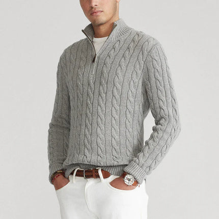 Men's Half Zip Sweater Wool Blend