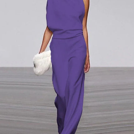 Women's Sleeveless Jumpsuit - Elegant Formal One-Piece Outfit