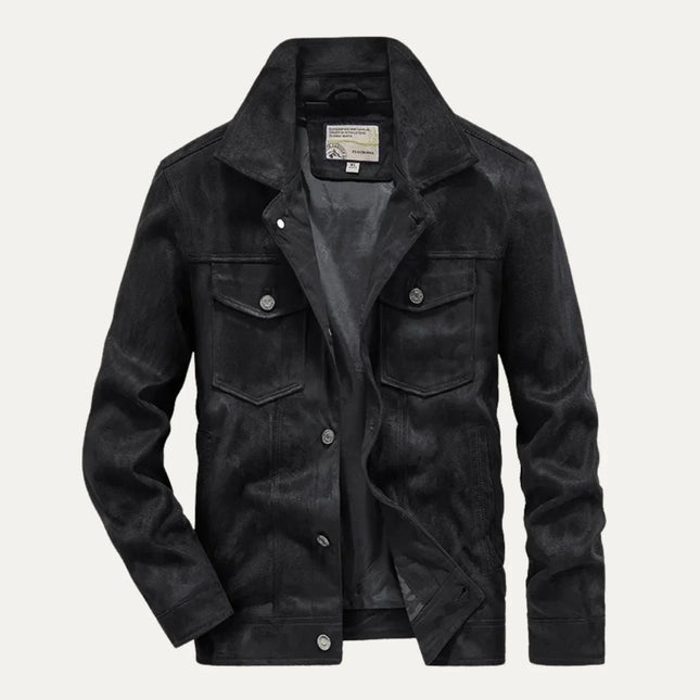 Men's Cargo Jacket Suede Vintage Lightweight