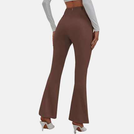 Women's High-Waisted Flare Trousers Stretch Fabric Slim Fit