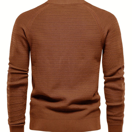 Men's Sheared Sweater Stand Collar Buttoned
