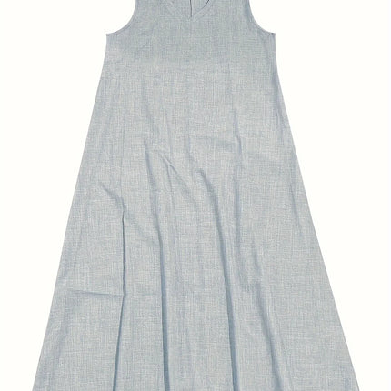 Women’s Maxi Dress - Sleeveless V-Neck - Relaxed Fit - Lightweight Breathable Fabric