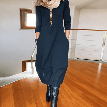 Women's Midi Dress with Pleats
