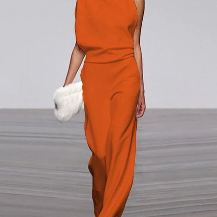 Women's Sleeveless Jumpsuit - Elegant Formal One-Piece Outfit