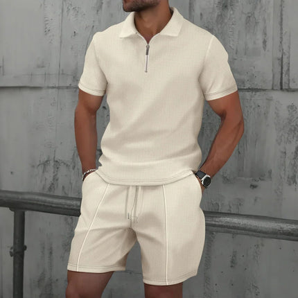 Men's Polo Shirt and Shorts Cotton Co-ord Set