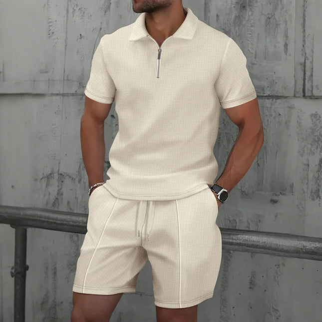 Men's Polo Shirt and Shorts Cotton Co-ord Set