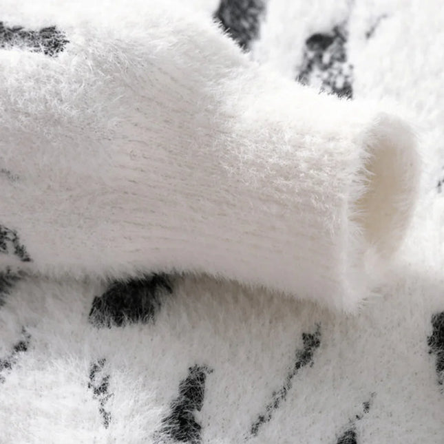 Men's Fuzzy Knit Sweater Casual Style