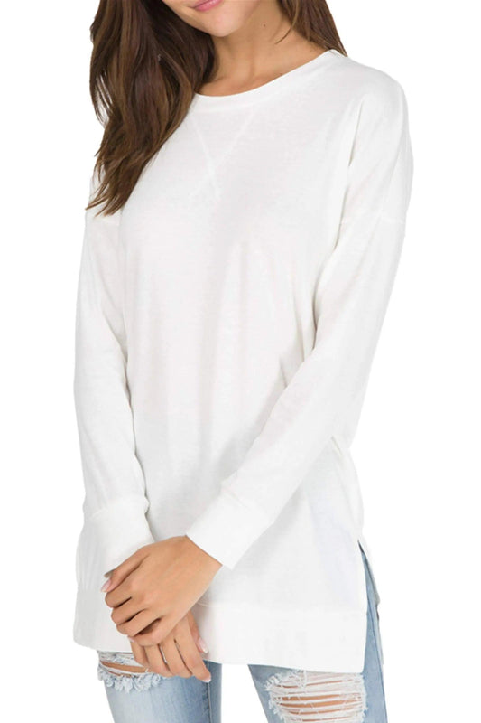 Women's Long Sleeve Side Slit Comfort Top
