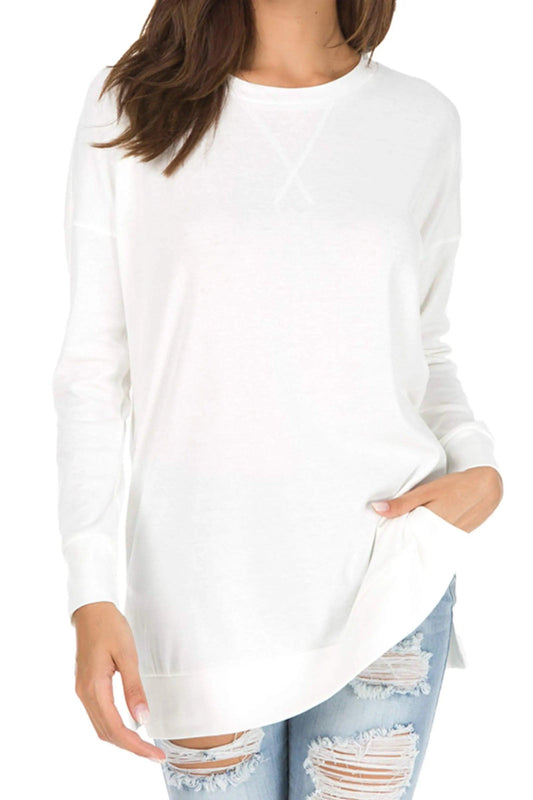 Women's Long Sleeve Side Slit Comfort Top