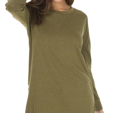 Women's Long Sleeve Side Slit Comfort Top