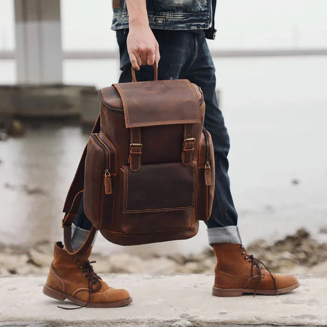 Men's Vintage Leather Backpack