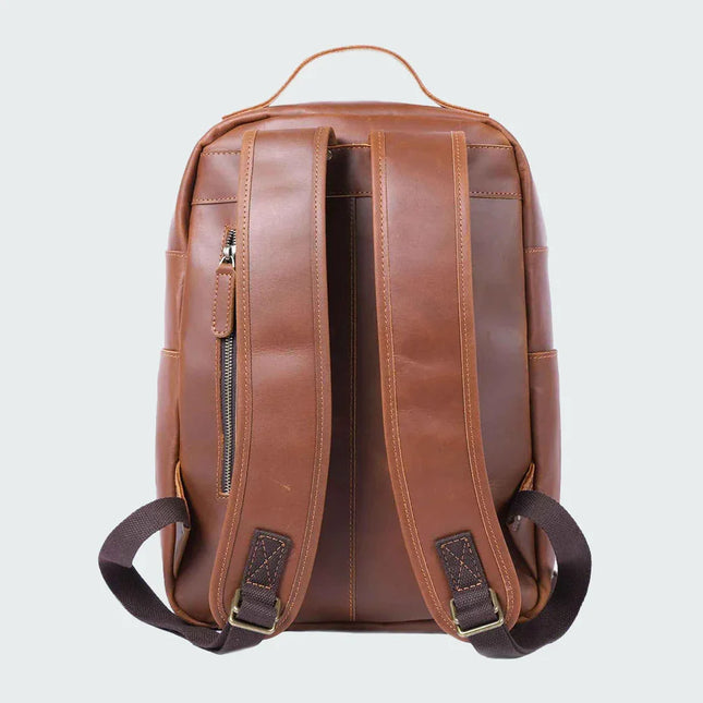 Men's Leather Laptop Backpack