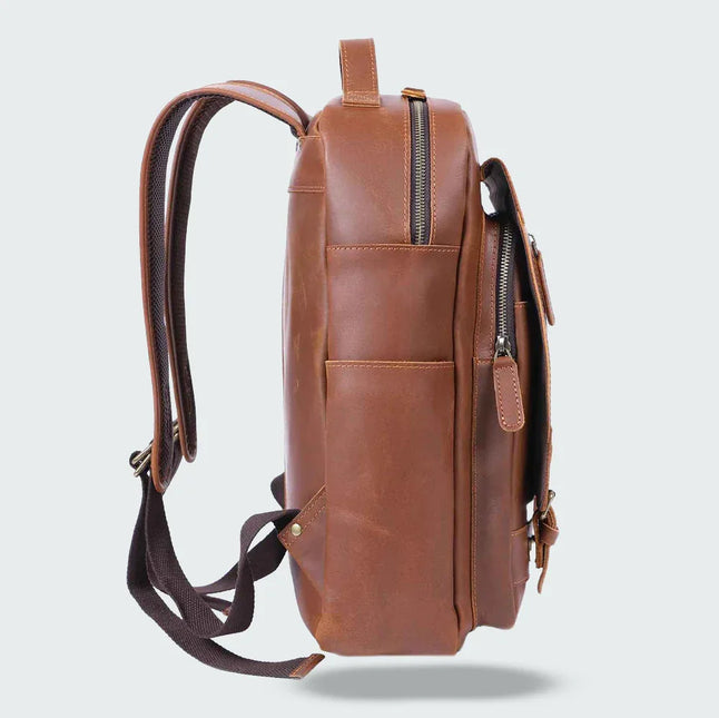 Men's Leather Laptop Backpack