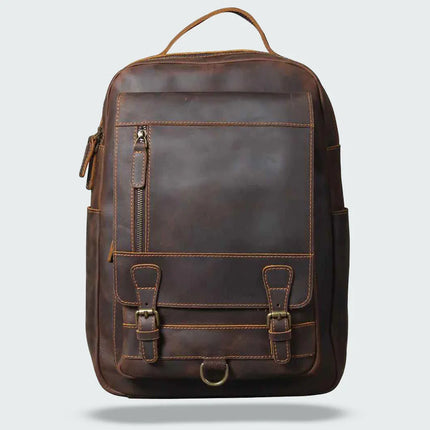 Men's Leather Laptop Backpack
