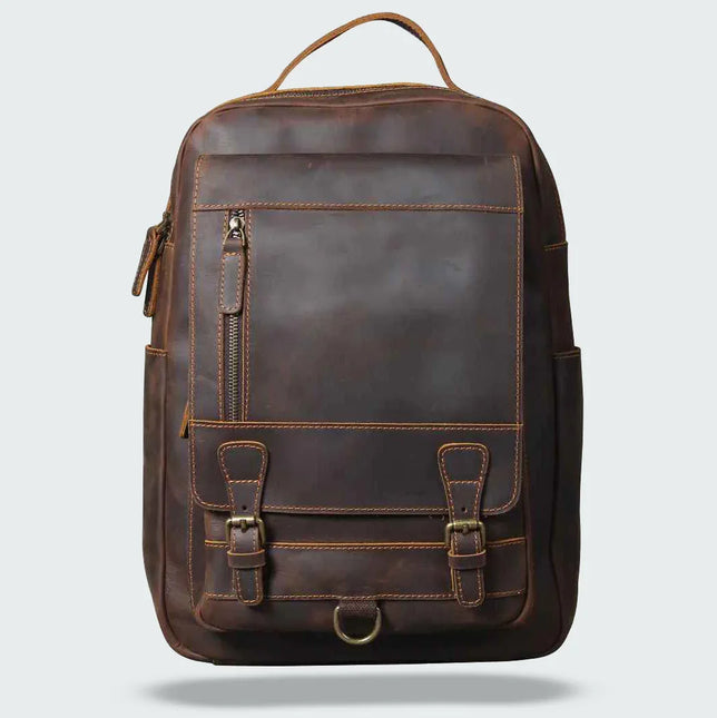 Men's Leather Laptop Backpack