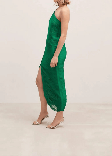 Women's Asymmetrical Fringe Dress - Elegant Long Sleeve Summer Style
