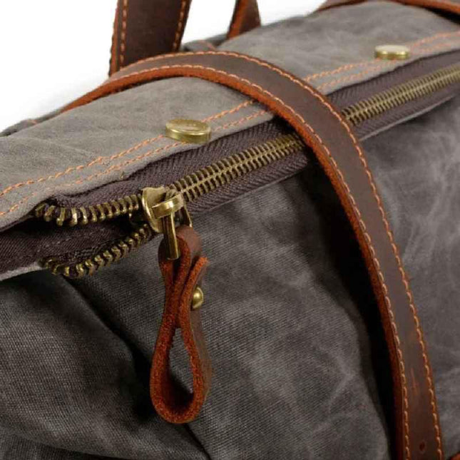 Men's Leather Roll Top Backpack