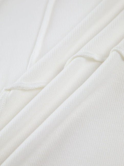 Women's Ribbed Top with Seam Accents