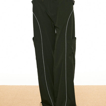 Women's Cargo Trousers Wide Leg Drawstring Utility Style