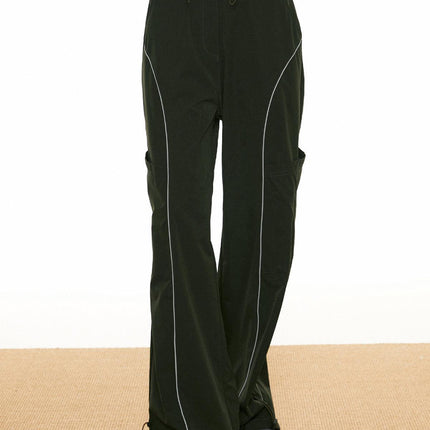 Women's Cargo Trousers Wide Leg Drawstring Utility Style