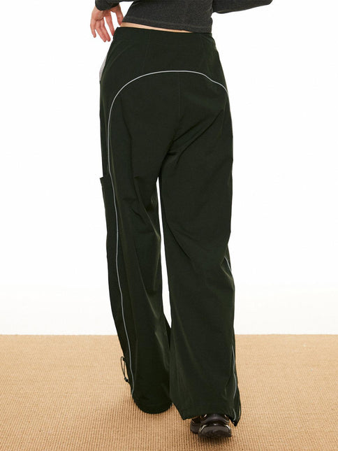 Women's Cargo Trousers Wide Leg Drawstring Utility Style
