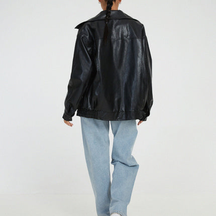 Women's Leather Oversized Jacket