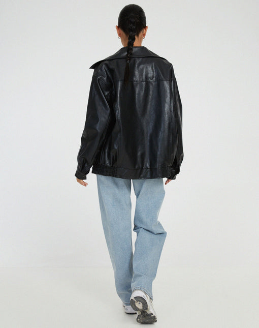 Women's Leather Oversized Jacket