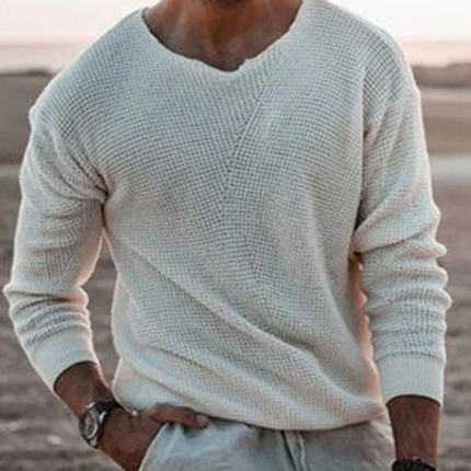 Men’s V-Neck Sweater Knitted Breathable