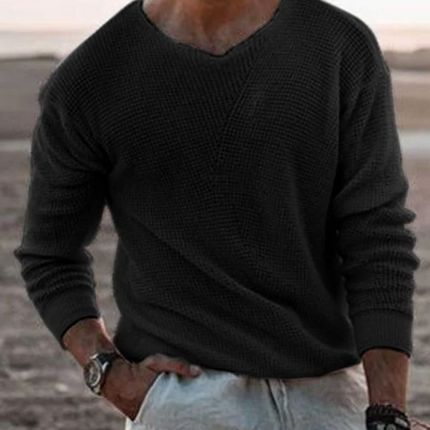 Men’s V-Neck Sweater Knitted Breathable