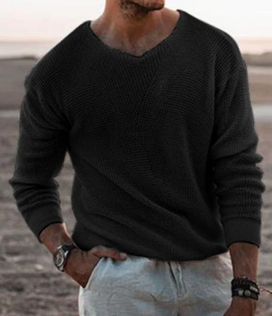 Men’s V-Neck Sweater Knitted Breathable