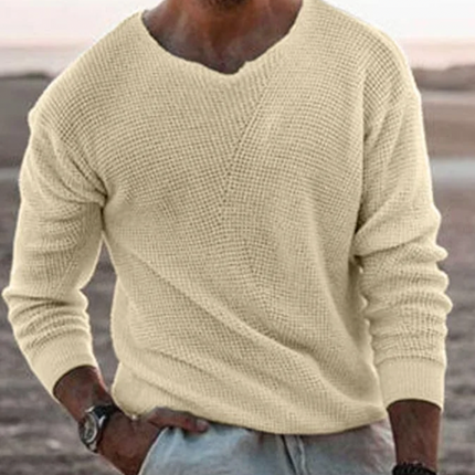 Men’s V-Neck Sweater Knitted Breathable