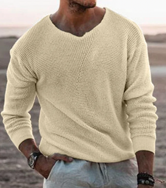 Men’s V-Neck Sweater Knitted Breathable