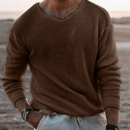 Men’s V-Neck Sweater Knitted Breathable