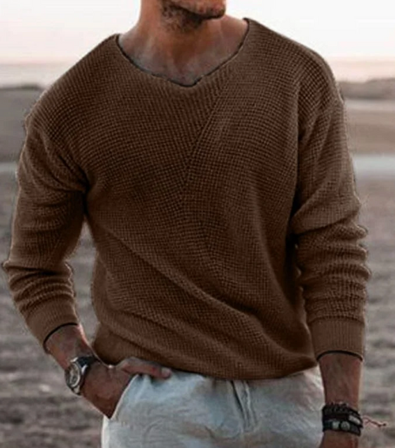 Men’s V-Neck Sweater Knitted Breathable