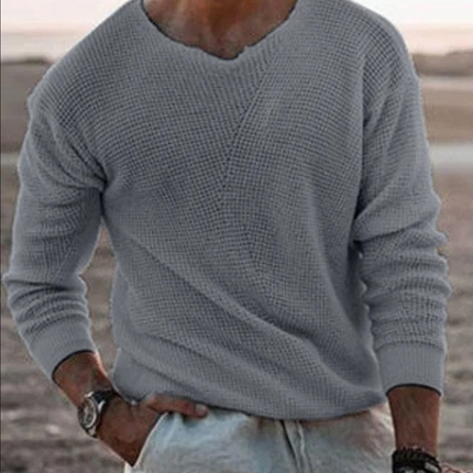 Men’s V-Neck Sweater Knitted Breathable