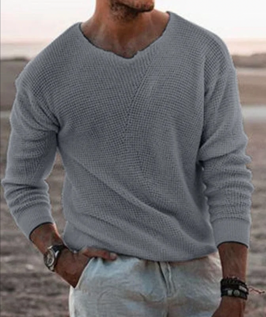 Men’s V-Neck Sweater Knitted Breathable