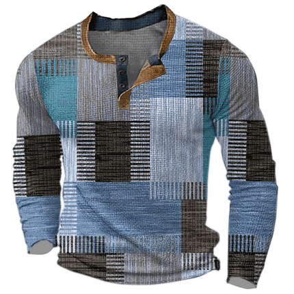 Men's Patchwork Design Shirt Elegant Style