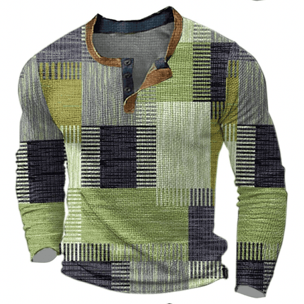 Men's Patchwork Design Shirt Elegant Style