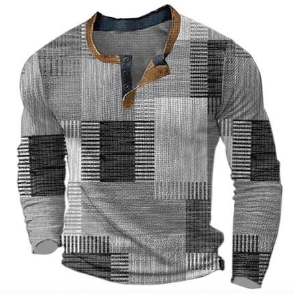 Men's Patchwork Design Shirt Elegant Style