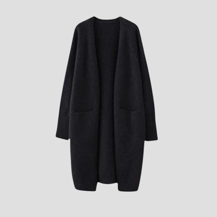 Women's Cashmere Long Open Front Cardigan
