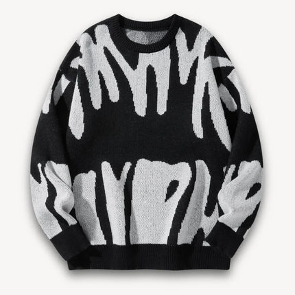 Men's Knit Sweater Wool Graphic Crewneck