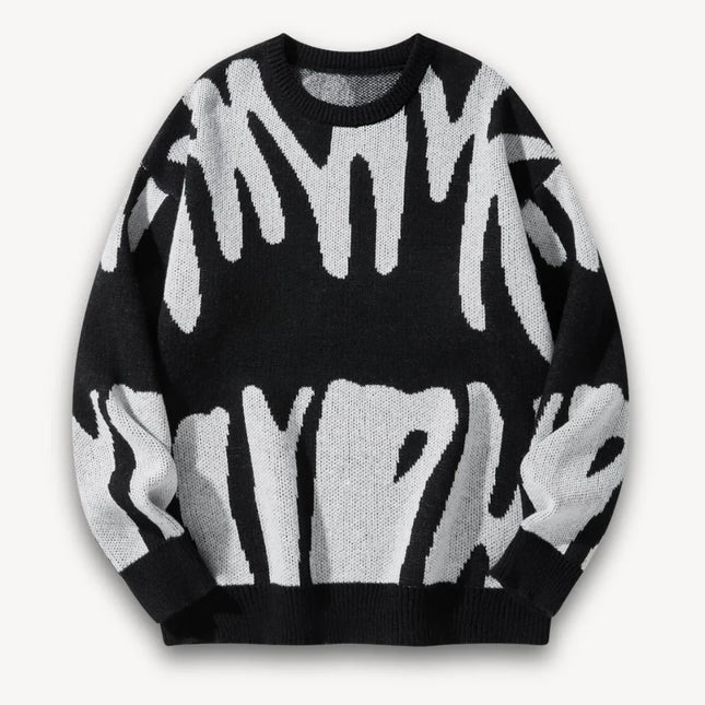 Men's Knit Sweater Wool Graphic Crewneck