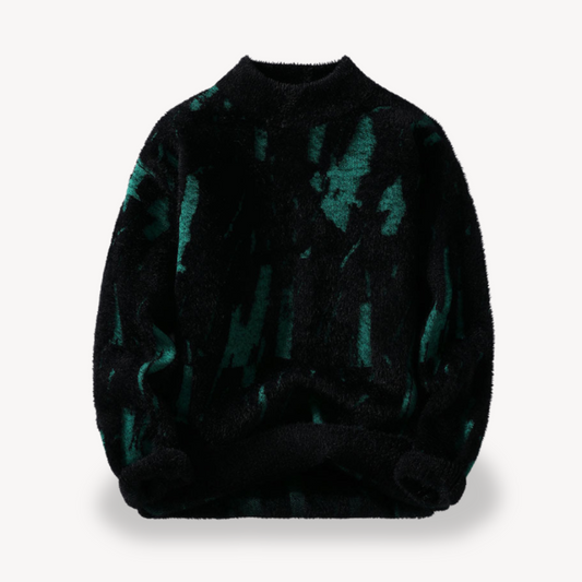 Men's Fuzzy Knit Sweater Casual Style