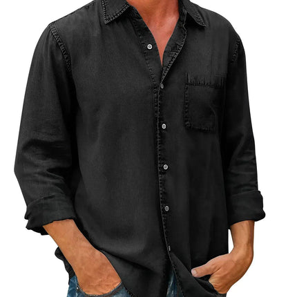Men's Casual Long-Sleeve Shirt Cotton