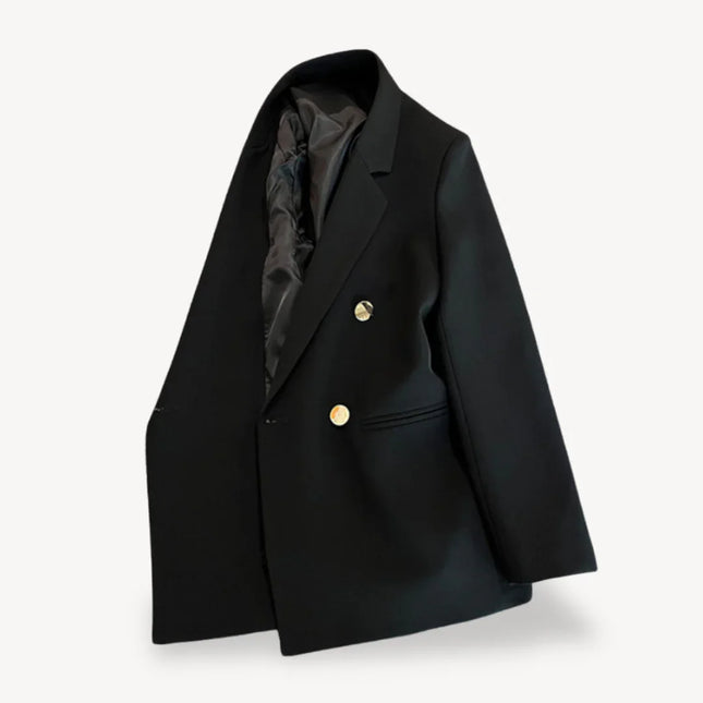 Women's Double-Breasted Blazer Formal Jacket