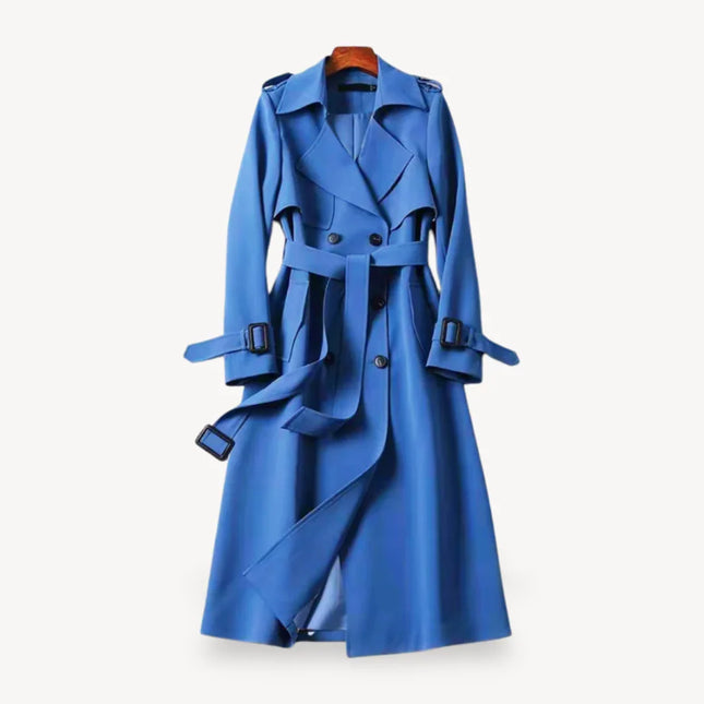 Women's Classic Trench Coat Jacket Stylish Cotton Blend