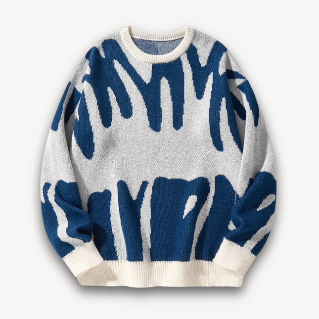 Men's Knit Sweater Wool Graphic Crewneck