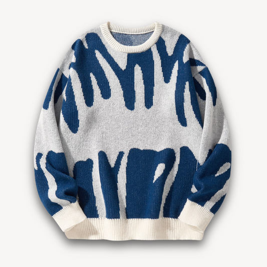 Men's Knit Sweater Wool Graphic Crewneck