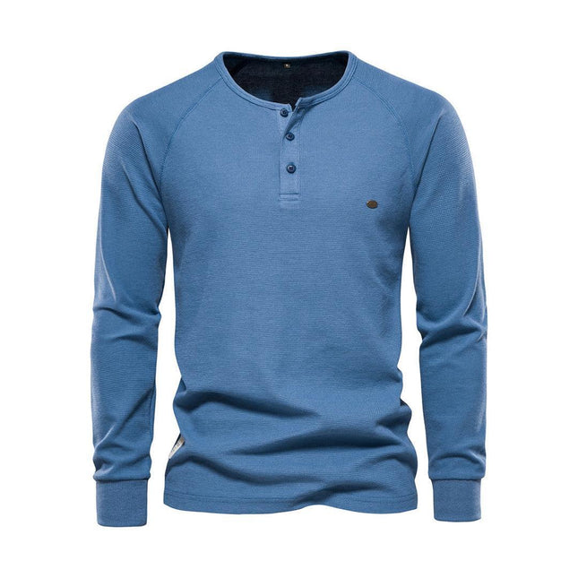 Men's Casual Long Sleeve Shirt Cotton Blend Khaki